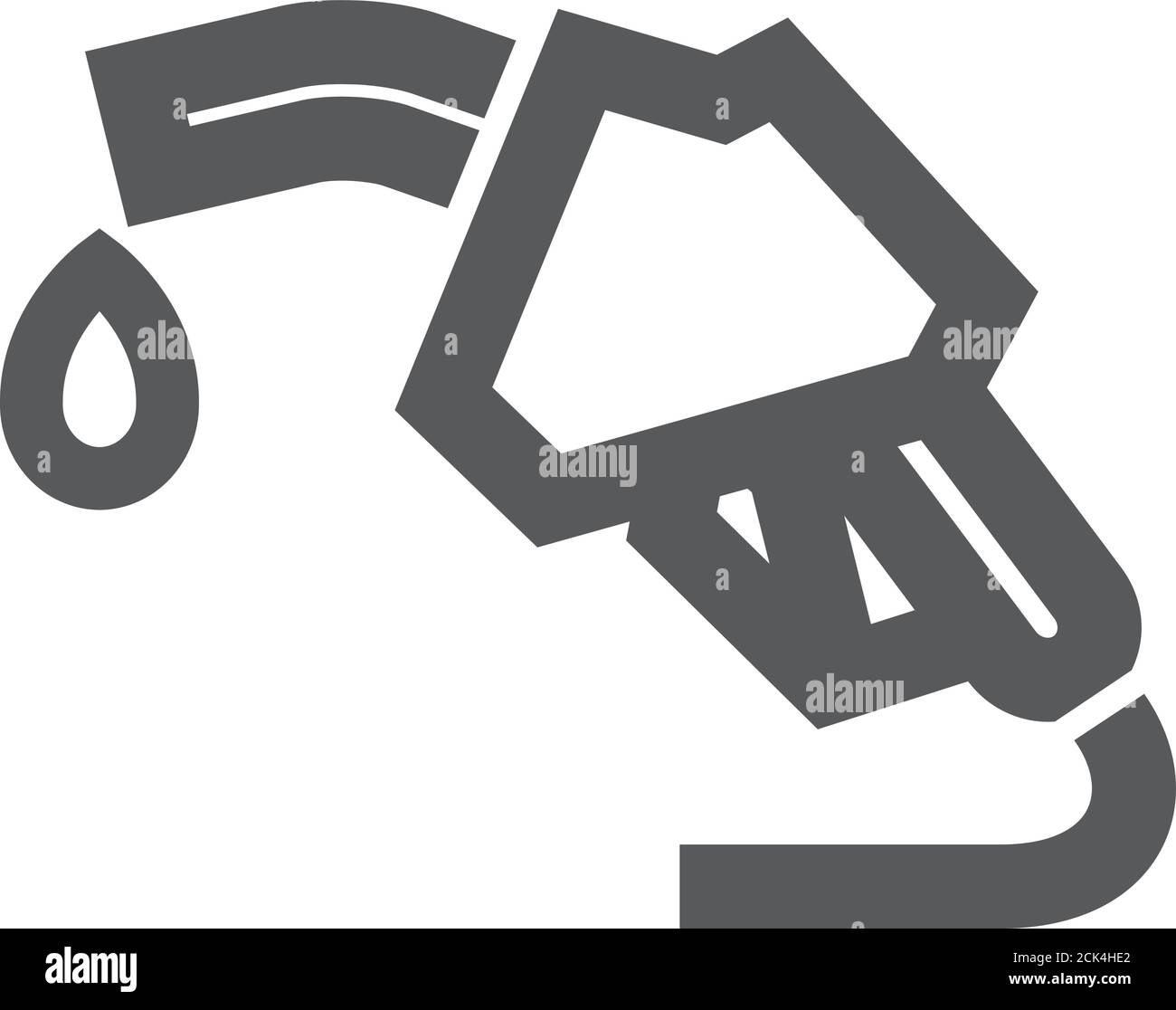 Symbol für Gasverteiler in dicker Umrandung. Schwarz-Weiß-Vektorgrafik. Stock Vektor