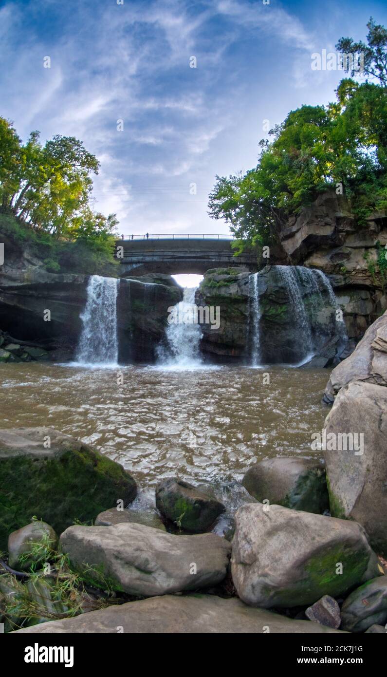 Cascade Park Wasserfall in Elyria Ohio Stockfoto