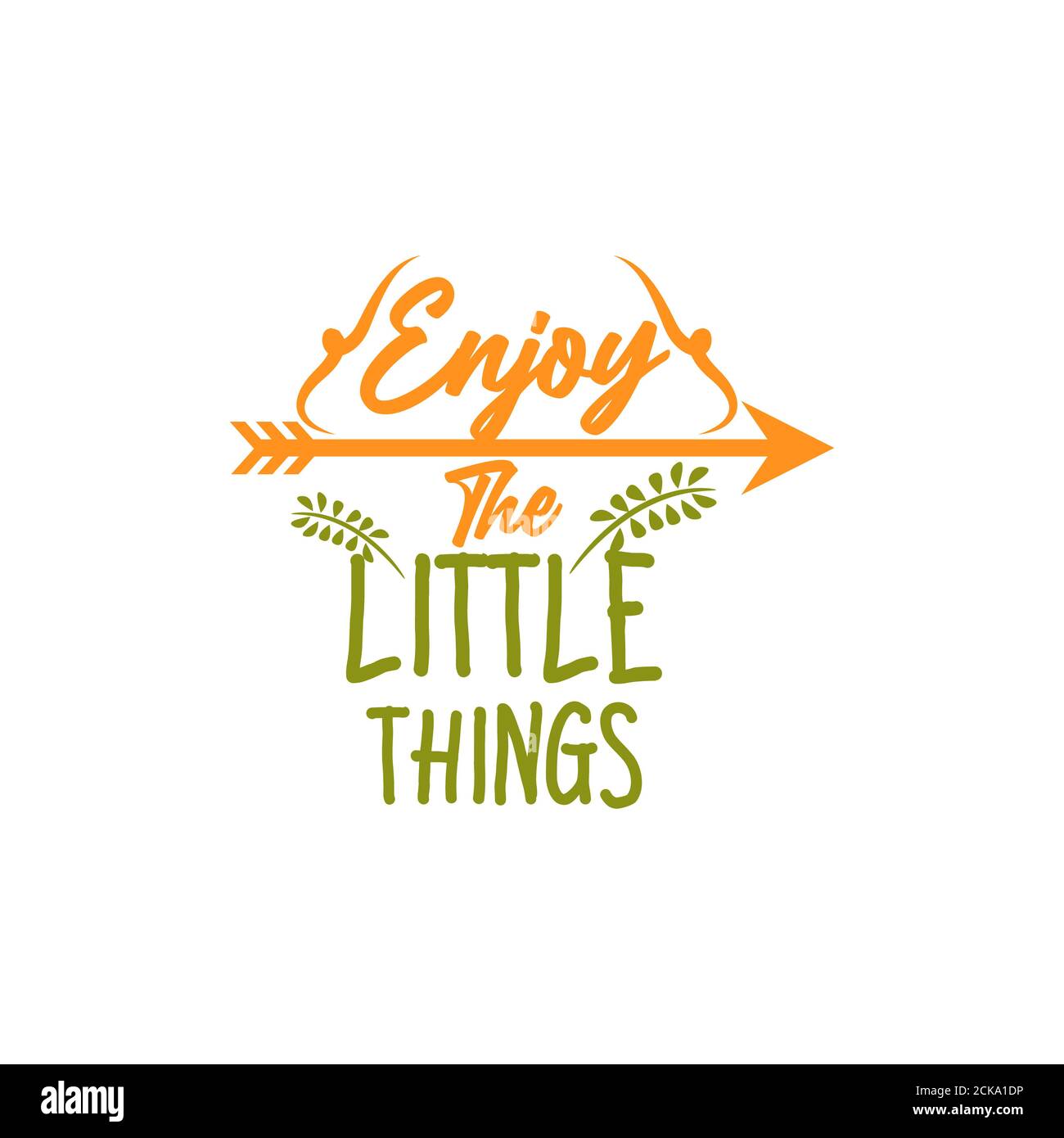 Genießen Sie die Little Things Hand Lettering Motivations Zitat Banner. Vector typografisches inspirierendes Zitationsposter. Stockfoto