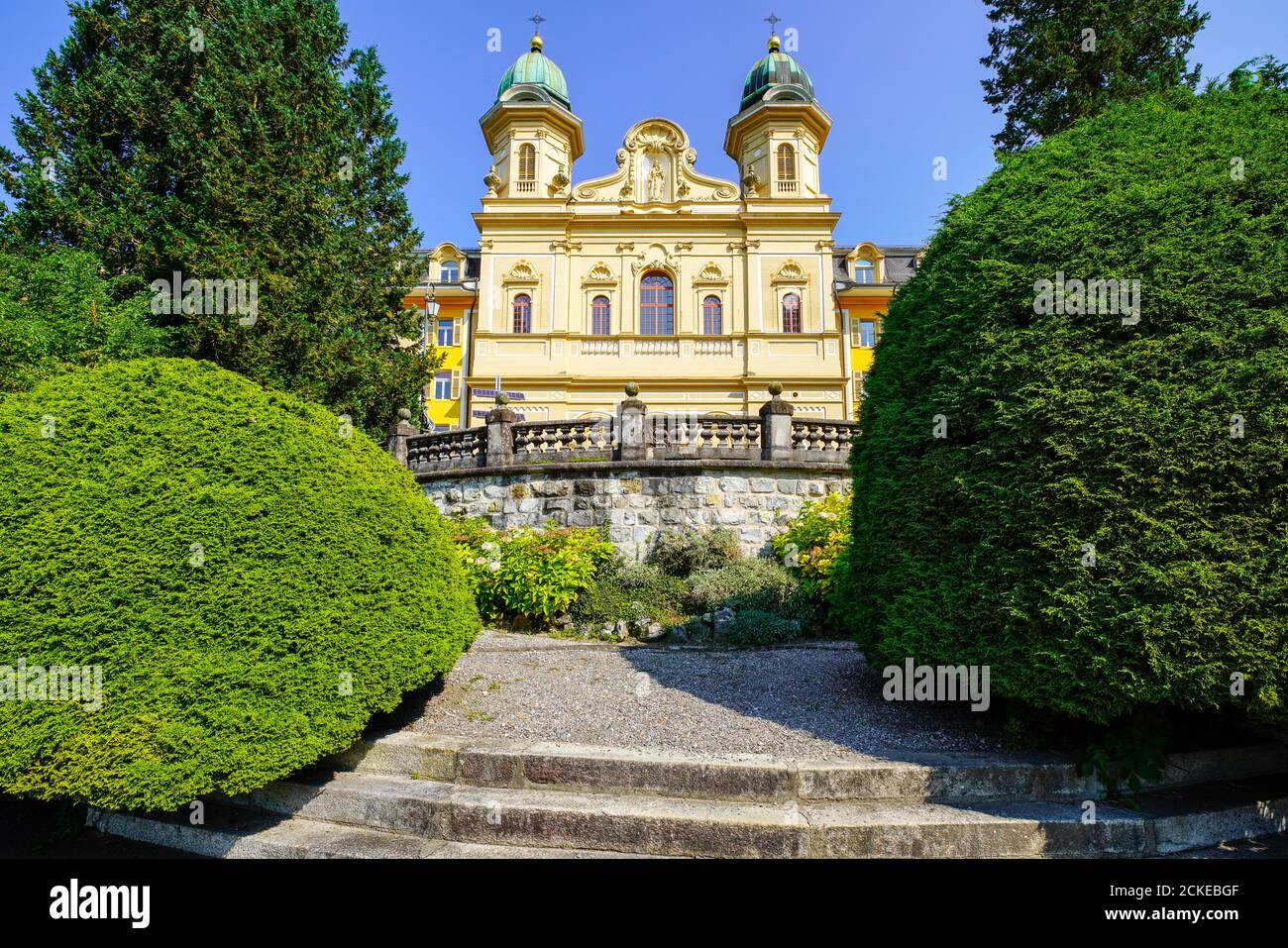 Kantonsschule Kollegium in Schwyz. Die Stadt Schwyz ist die Hauptstadt des Kantons Schwyz in der Schweiz. Stockfoto