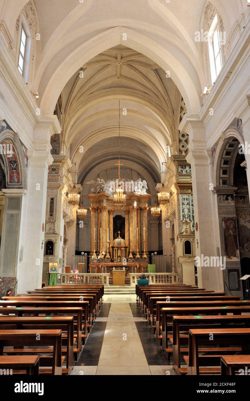 Italien, Rom, Kirche von Trinità dei Monti im Inneren Stockfoto