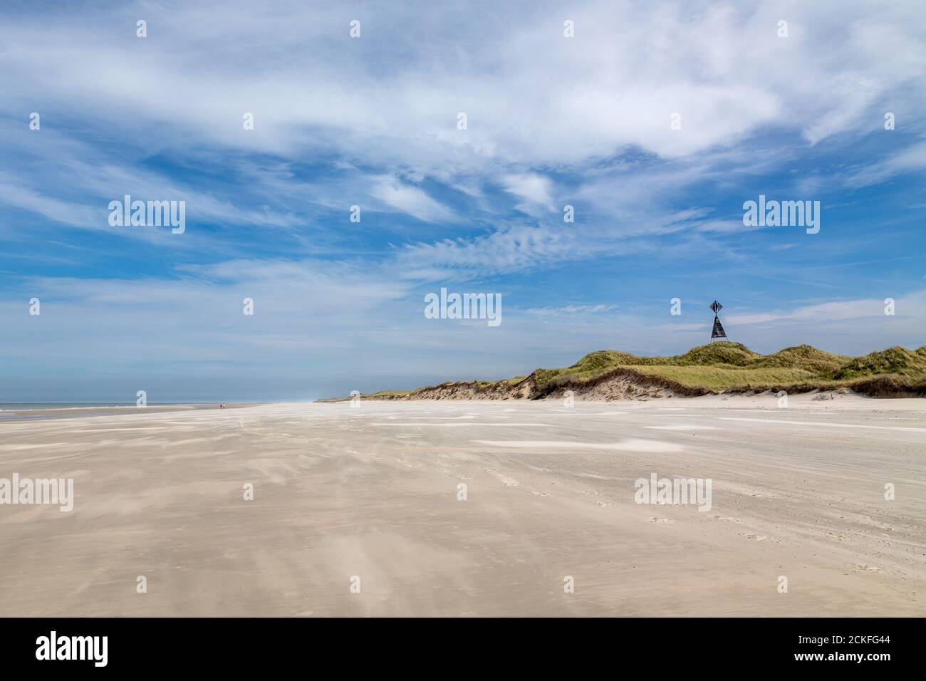 Einsamer Strand am westlichen Ende der ostfriesischen Insel Juist, Deutschland. Stockfoto
