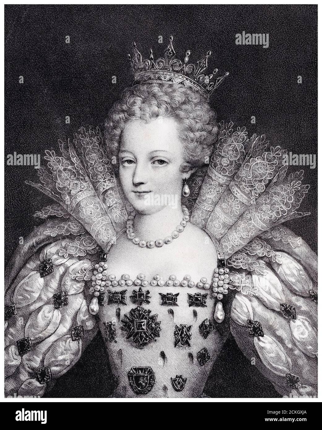 Maria Königin der Schotten (1542-1587), Lithografie nach Henri Grevedon, um 1826 Stockfoto