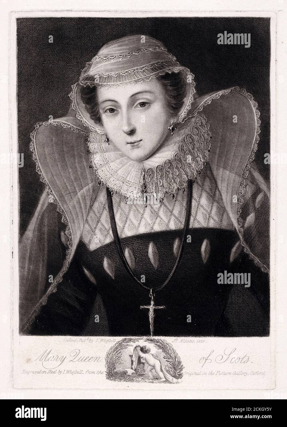 Maria Königin der Schotten (1542-1587), Porträtstich von John Whessell, 1825 Stockfoto