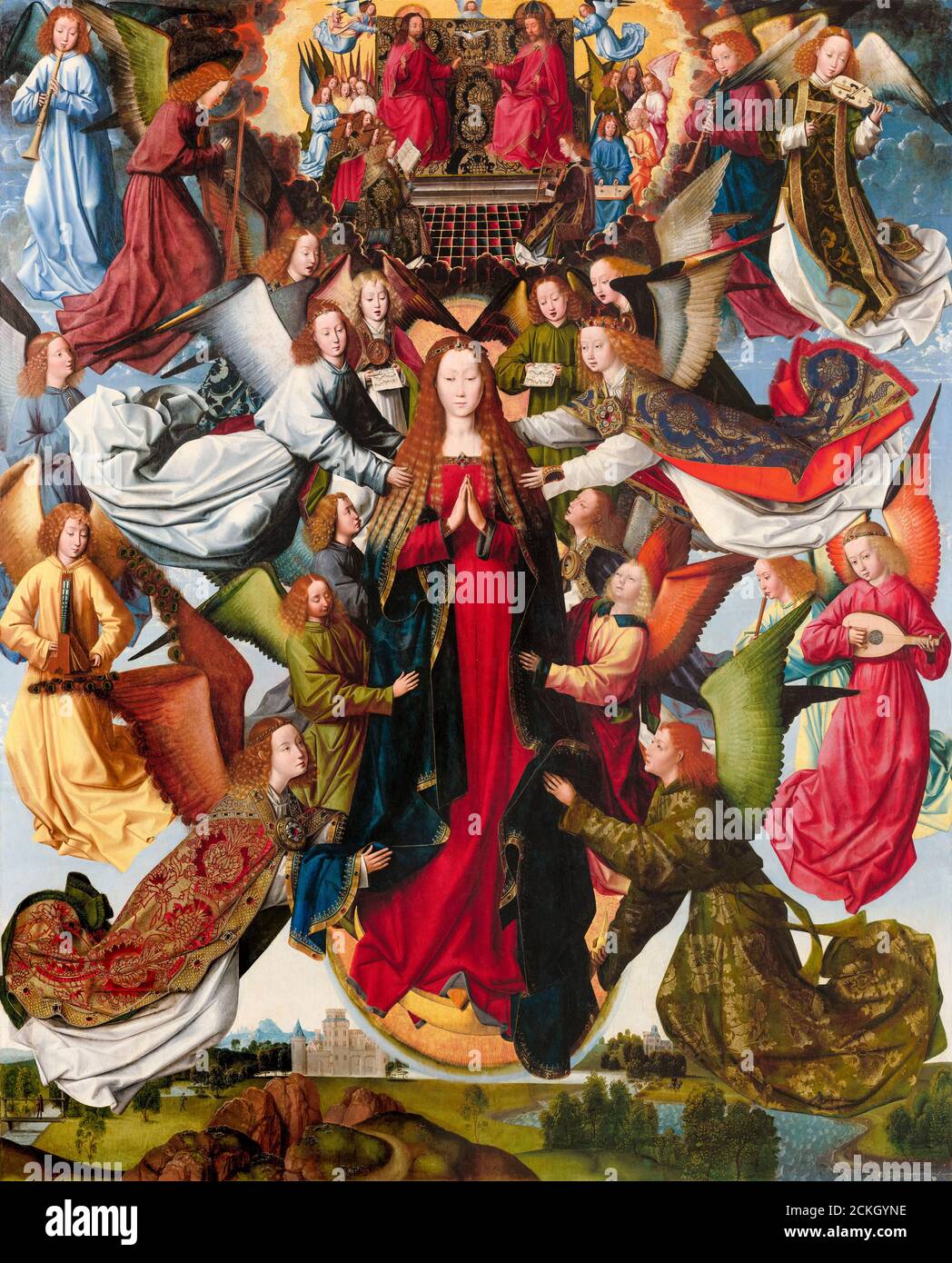 Maria, Königin des Himmels (Jungfrau Maria), Gemälde des Meisters der Legende der Heiligen Lucy, 1485-1500 Stockfoto
