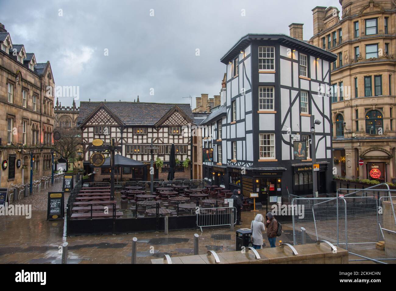 England, 25.02. - 01.03.2020: Impressionen England - Februar / März - 2020 Shambles Square in Manchester Stockfoto