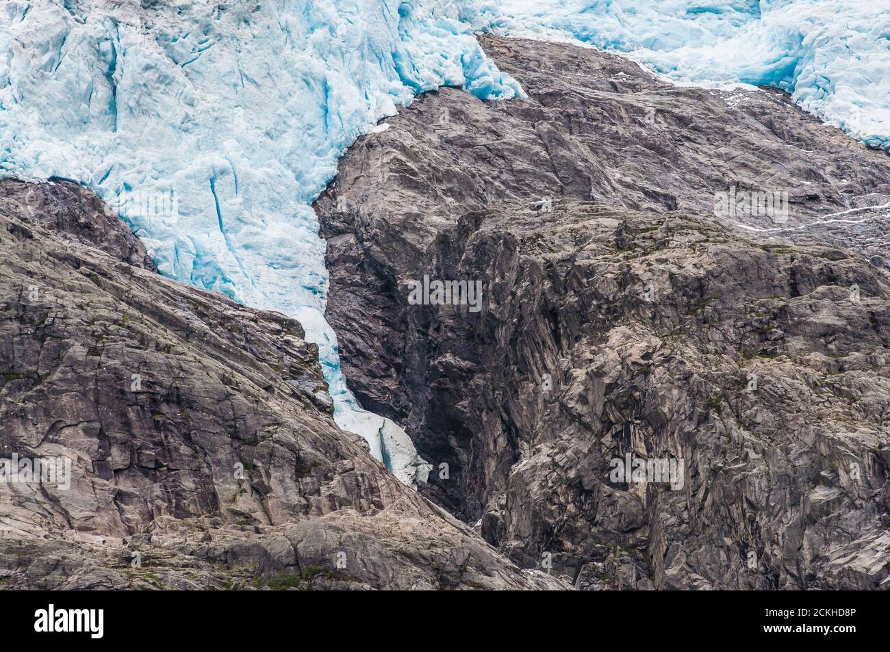 Detail des Briksdalsbreen Gletschers in Norwegen Stockfoto