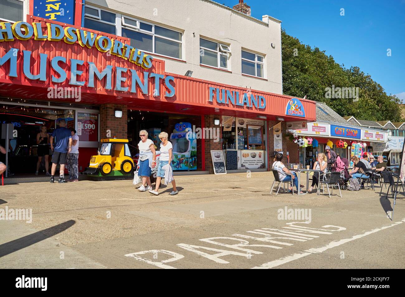 Der Strand von Filey Cobble Landing, North Yorkshire Ostküste, Nordengland, Großbritannien Stockfoto