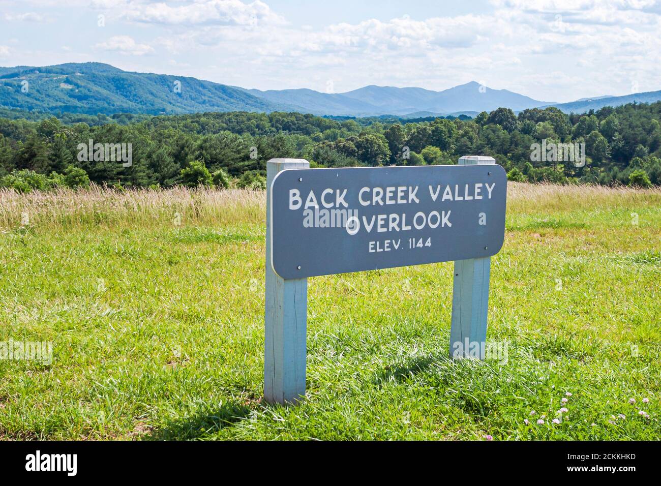 Virginia Appalachian Mountains Southern Appalachia, Roanoke Blue Ridge Mountains Parkway, Natur Natur, Landschaft Back Creek Valley Overlook, Stockfoto