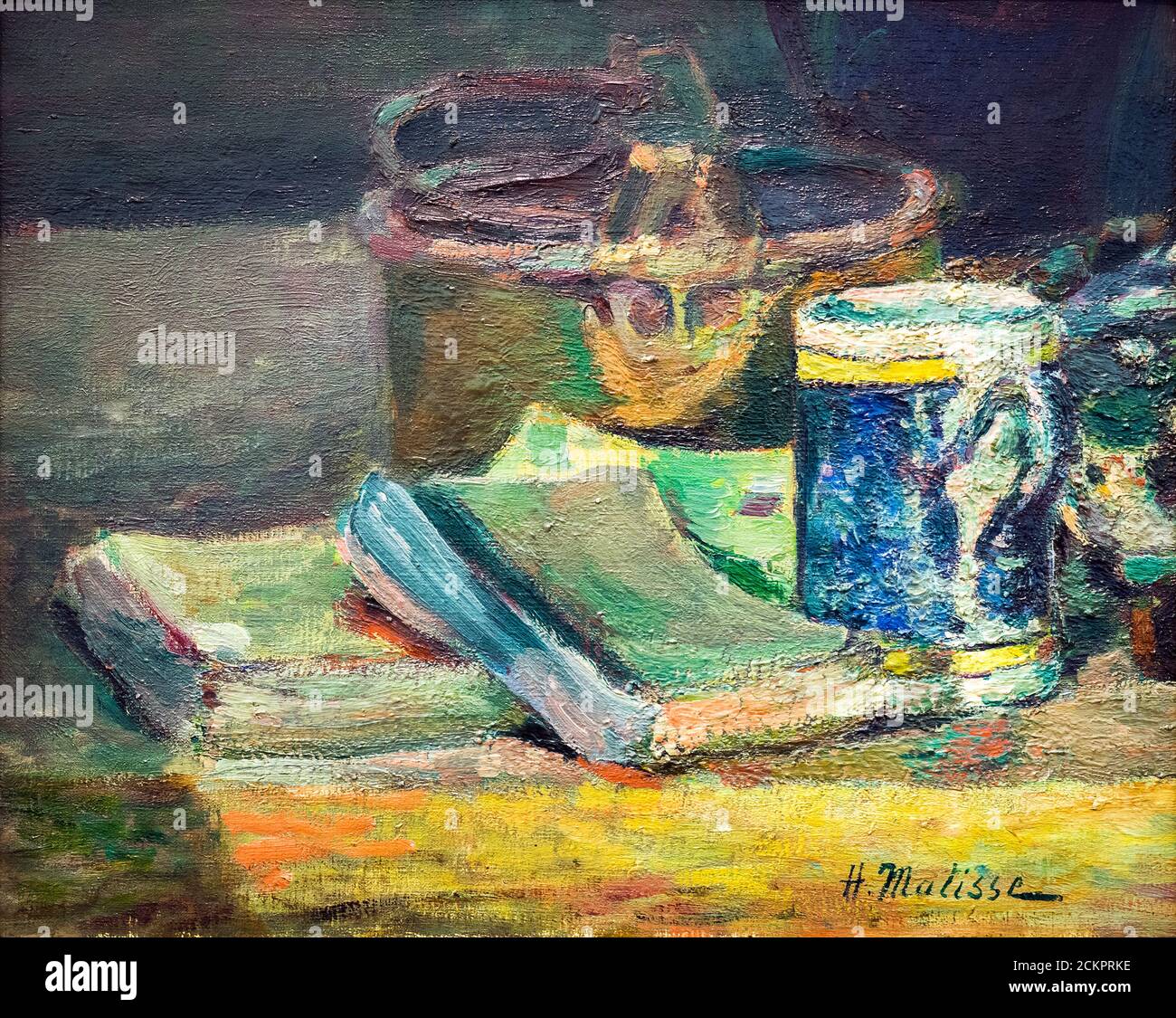 Natur morte avec livres (Stillleben mit Büchern) (c.1895) von Henri Matisse (1869-1954) Öl auf Leinwand Stockfoto