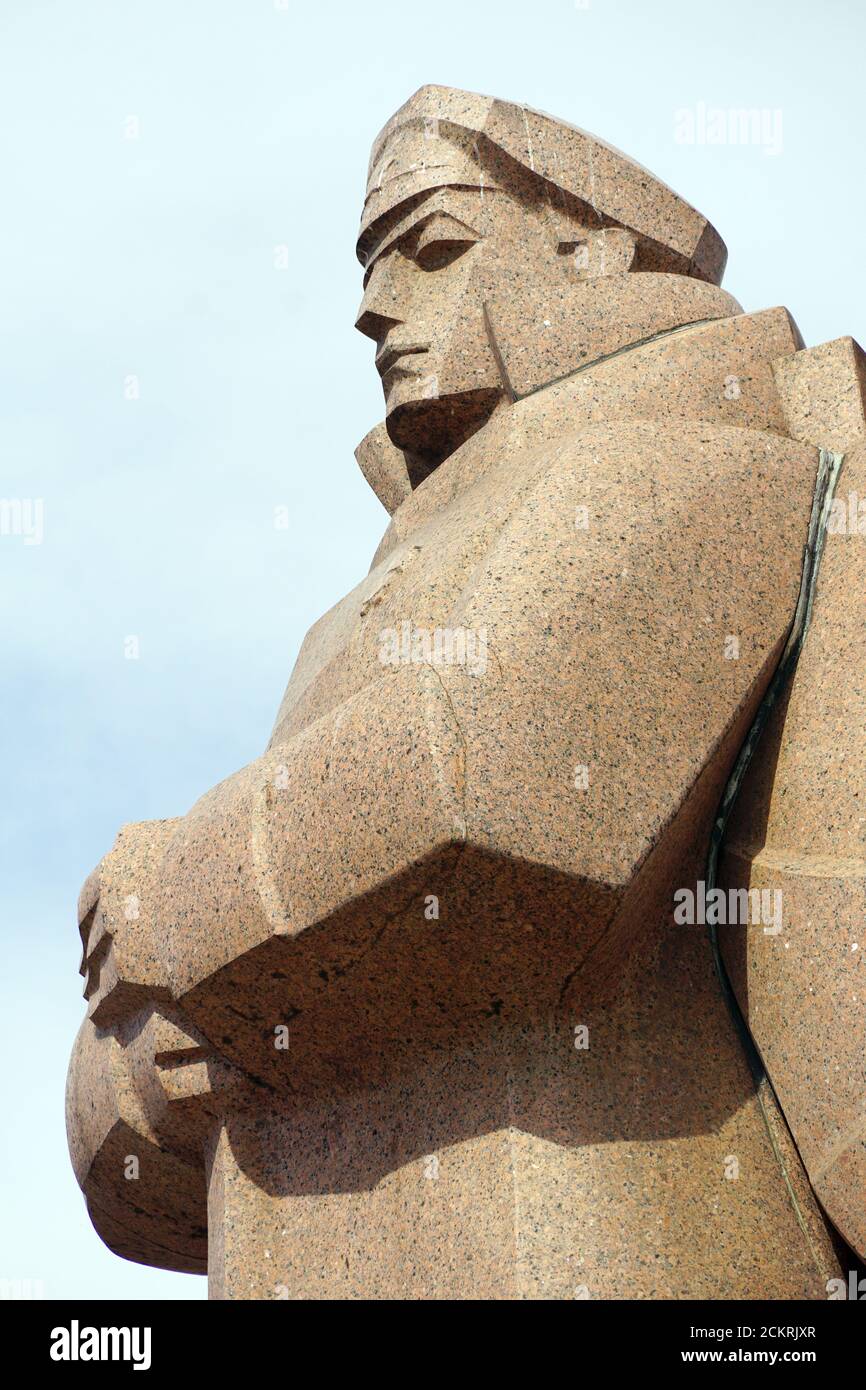 Lettische rote Riflemen Statue, Riga, Lettland, Europa Stockfoto