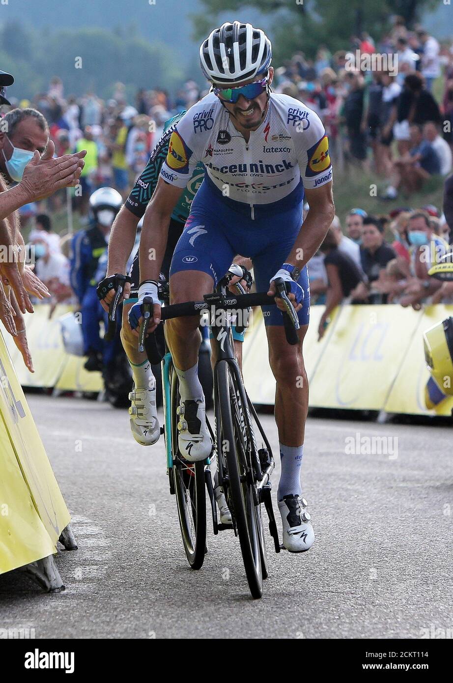 Julian Alaphilippe von Deceuninck - Quick Step während der Tour de France 2020, Radrennen Etappe 16, La Tour-Du-Pin - Villard-de-Lans (164 km) am Sept Stockfoto