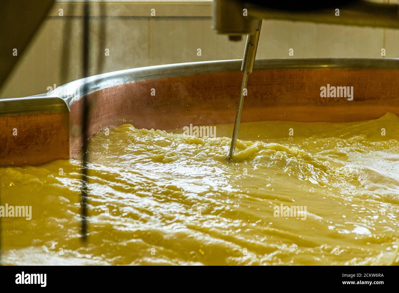 Käseproduktion in der Franche-Comté, Frankreich Stockfoto