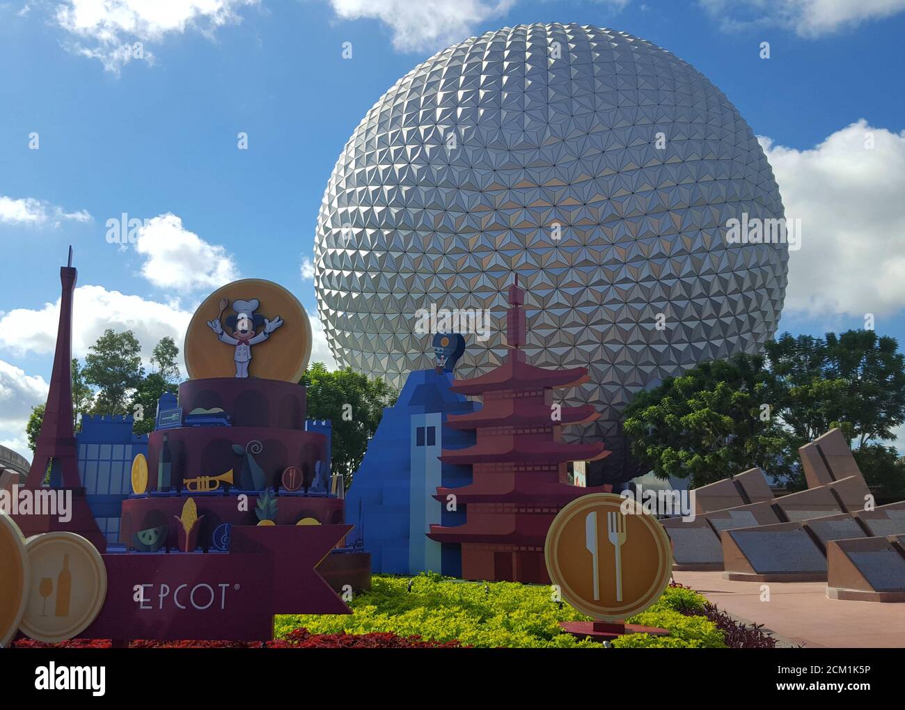 Raumschiff Erde, die riesige Kugel in Walt Disney World, Orlando Florida, USA Stockfoto