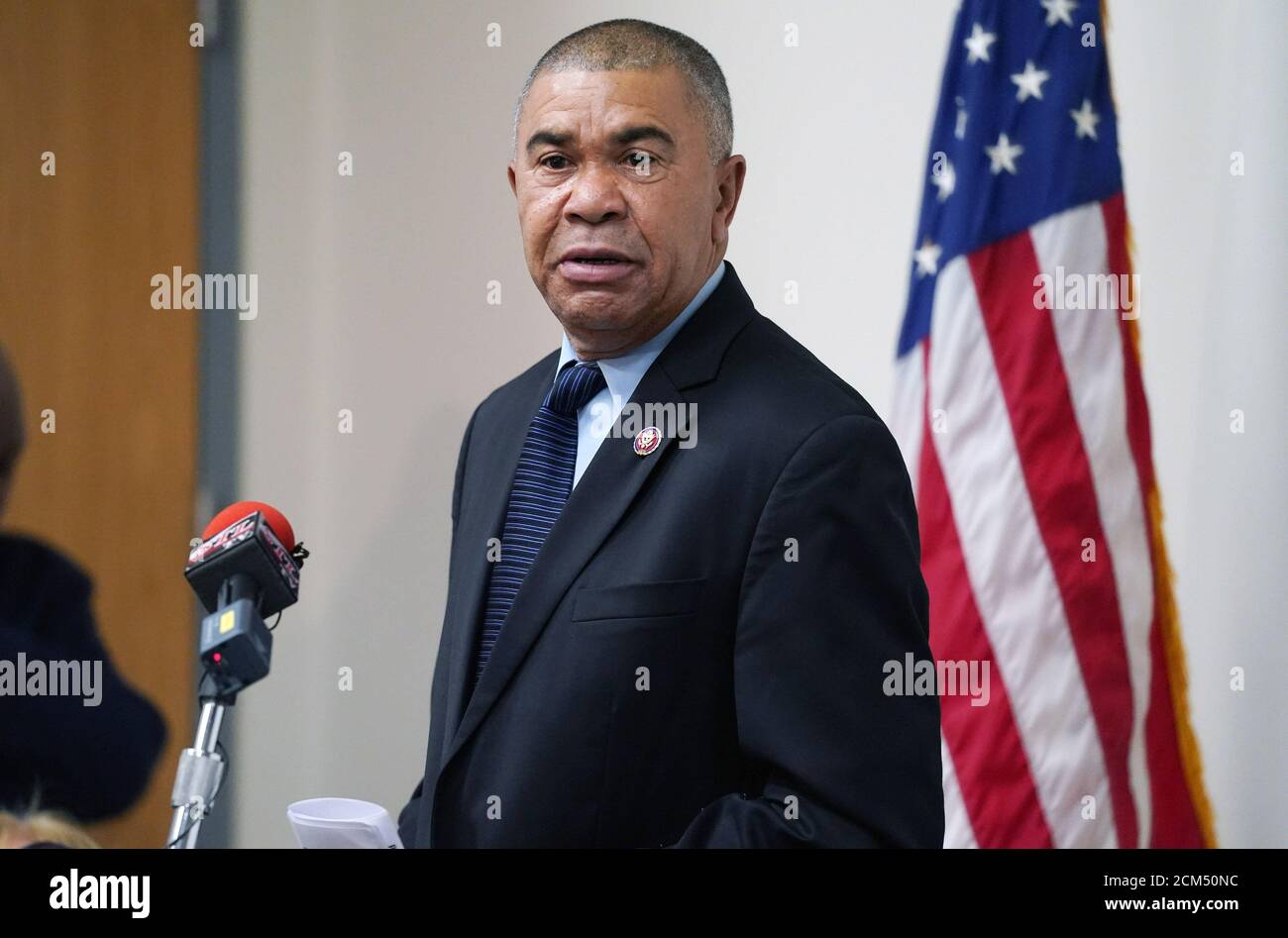 St. Louis, Usa. September 2020. Rep. William (Lacy) Clay macht seine Bemerkungen während Zeremonien feiert den Abschluss der Superfund Sanierung der alten Carter Vergaser-Website in St. Louis am Mittwoch, 16. September 2020. Kredit: UPI/Alamy Live Nachrichten Stockfoto