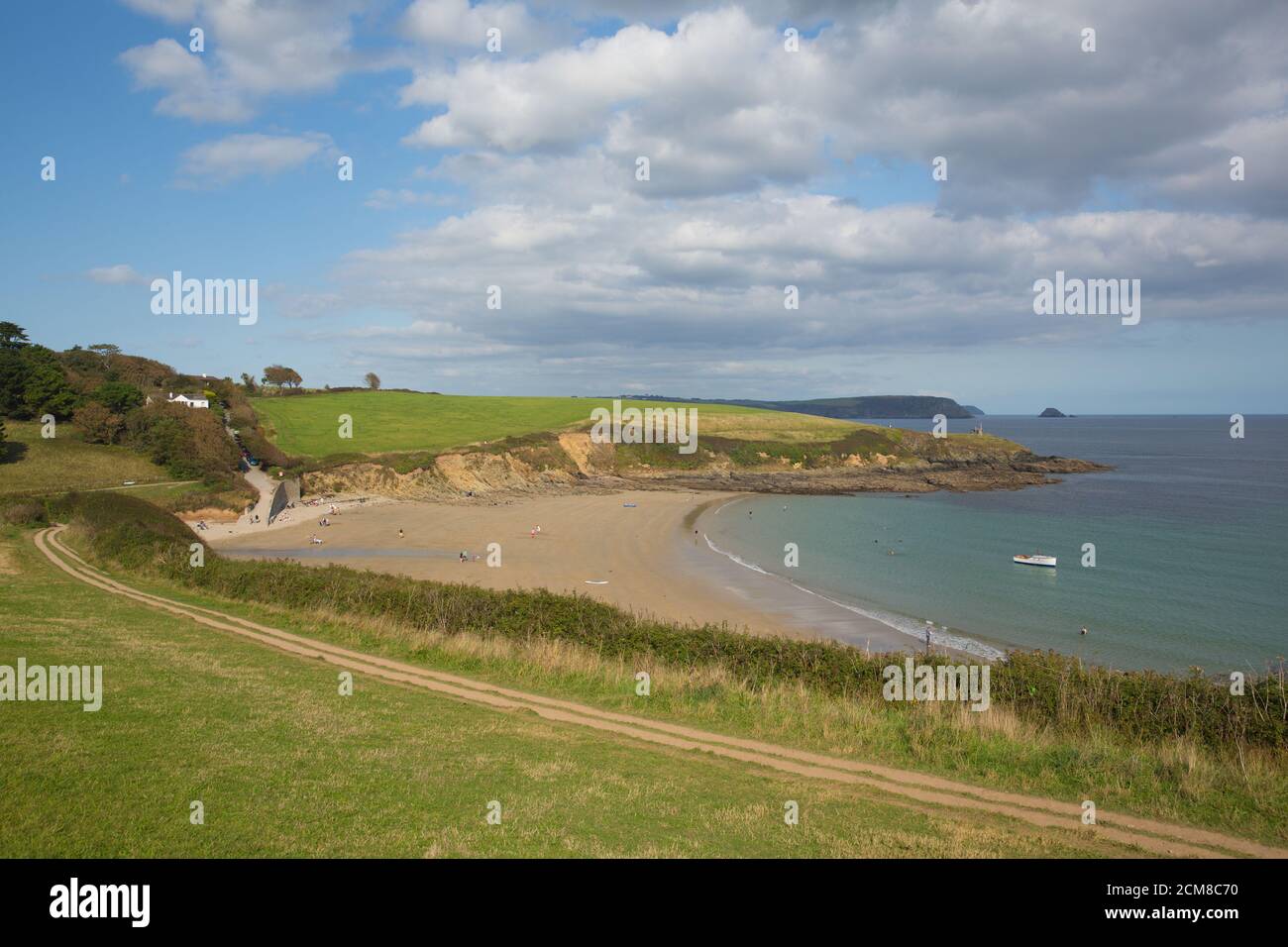 Porthcurnick Cornwall Roseland Halbinsel Südwesten Küste Pfad Stockfoto