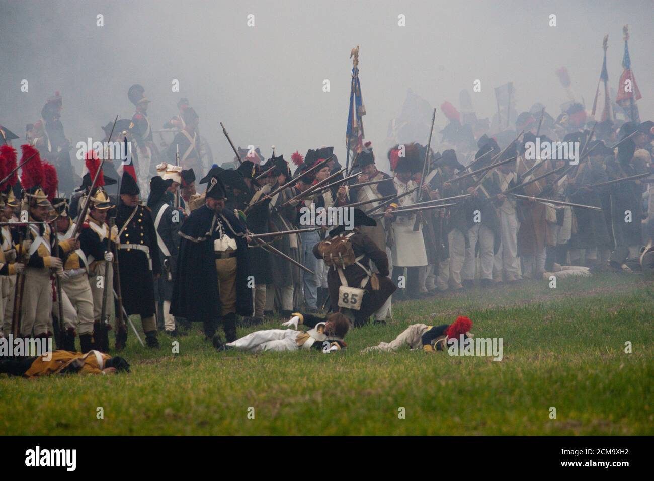 Schlachtnachstellung am 18.10.2006 die französisch-preußische Schlacht bei Jena in Auerstedt Stockfoto