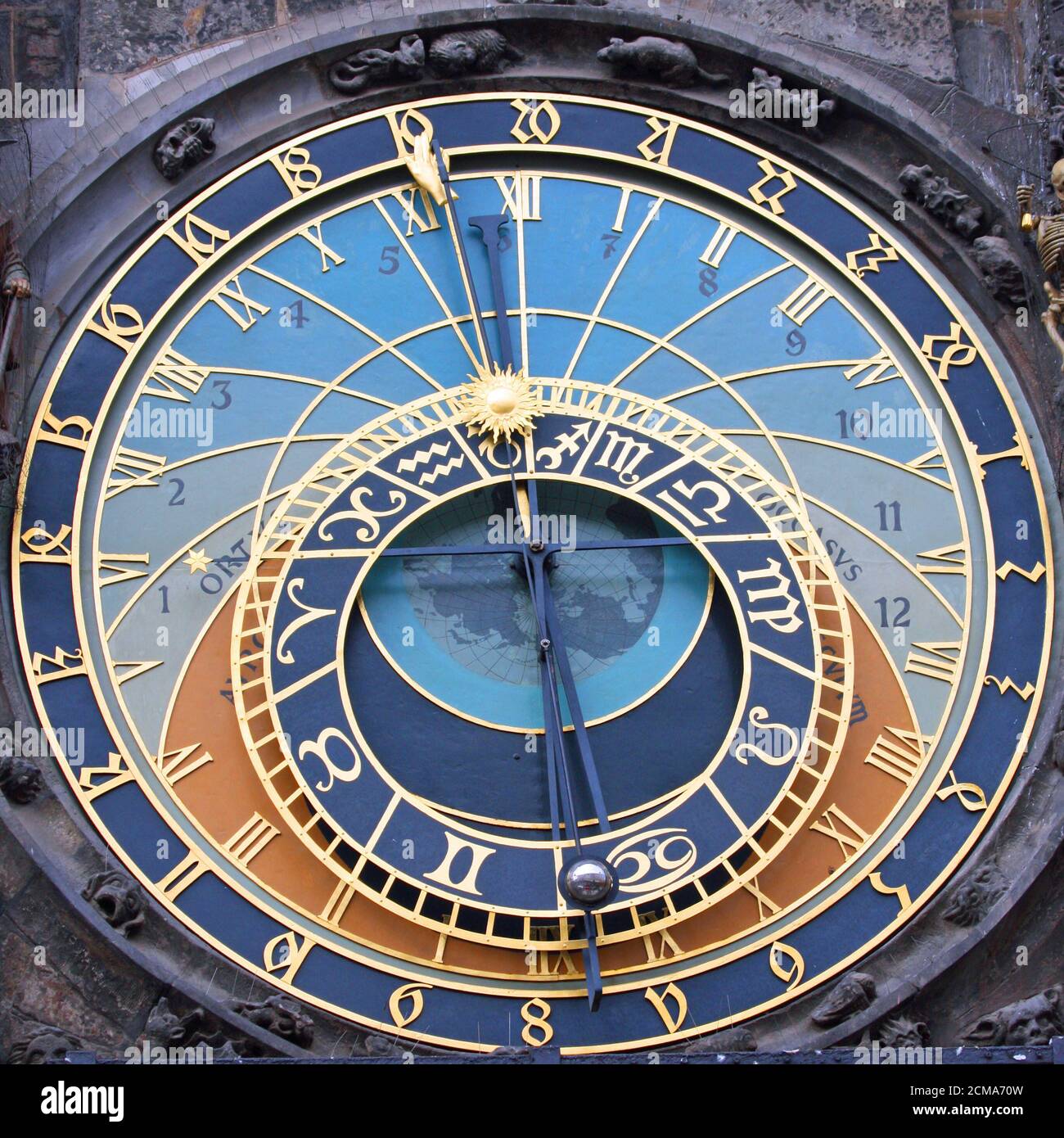 Die Prager astronomische Uhr ist eine mittelalterliche astronomische Uhr In Prag Stockfoto