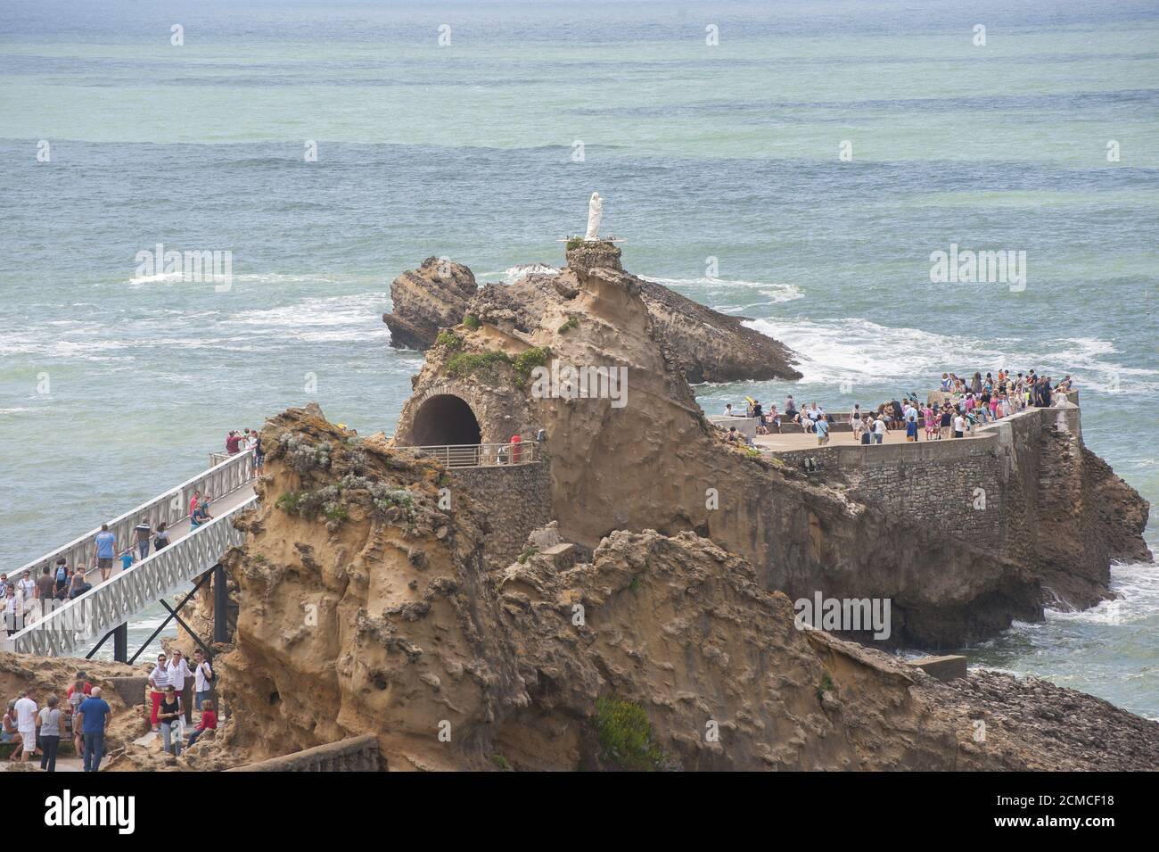Frankreich, Biarritz - 21. JULI 2014: Der Fels der Jungfrau Maria in Biarritz. Stockfoto