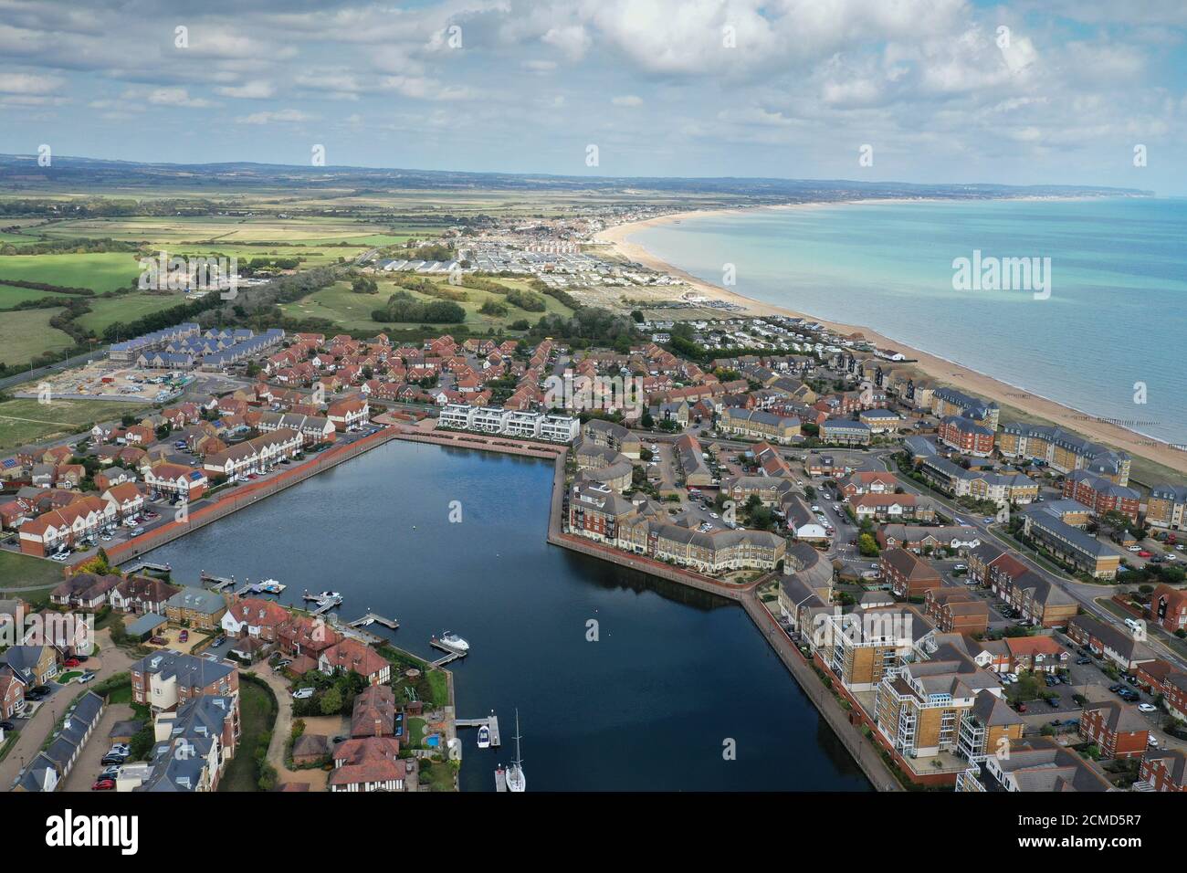 Luftdrohne Ansicht von Eastbourne East Sussex Stockfoto