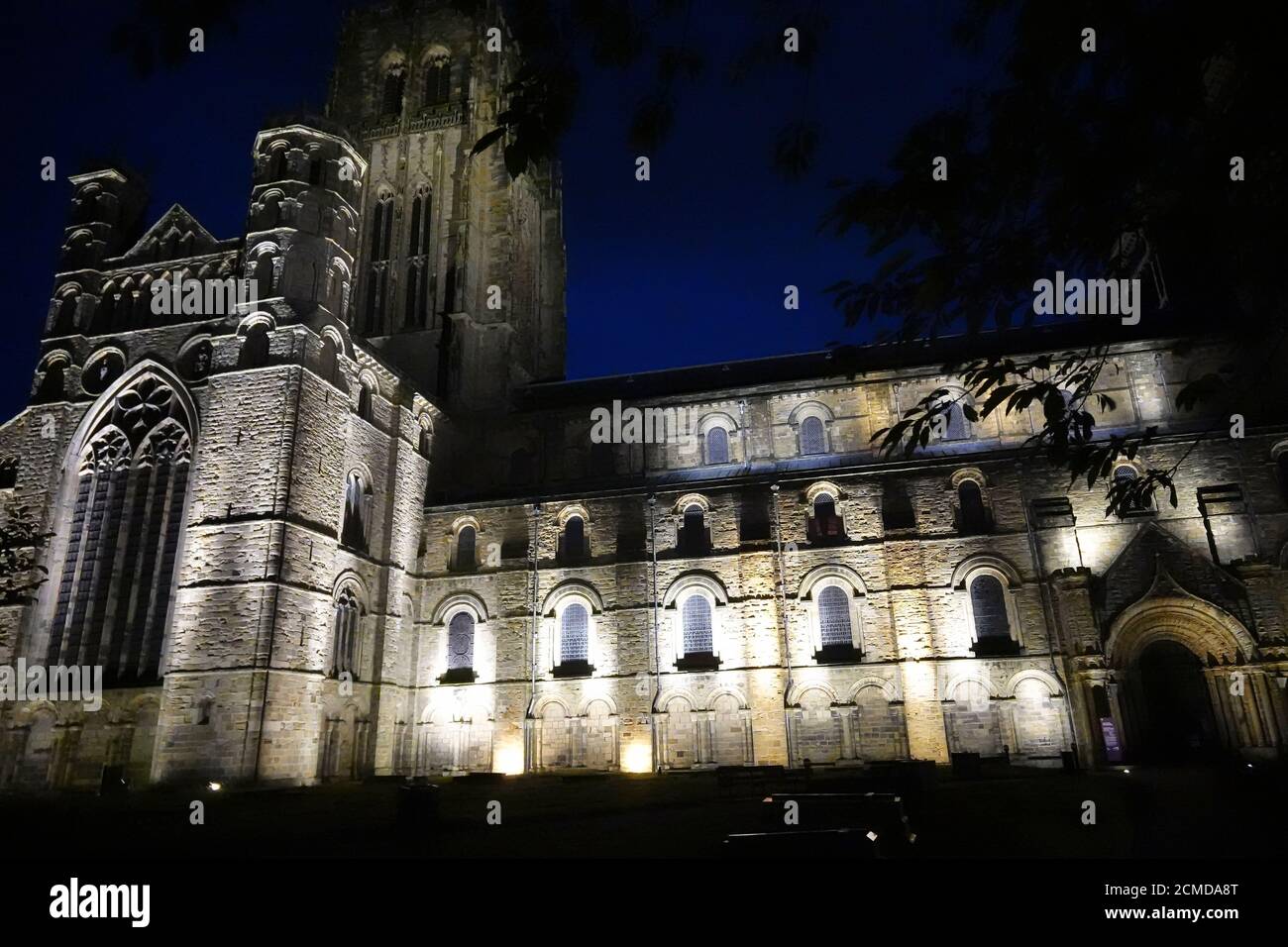 Durham Kathedrale bei Nacht Stockfoto