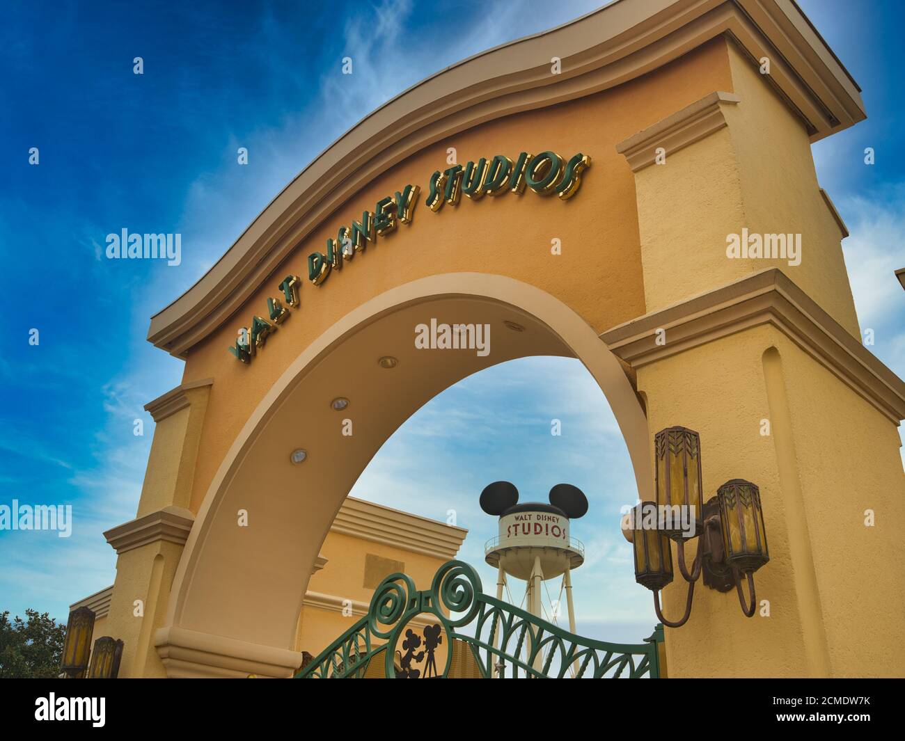 Walt Disney Studios Eingang, Disneyland Paris, Marne-la-Vallée, Paris, Frankreich, Europa Stockfoto