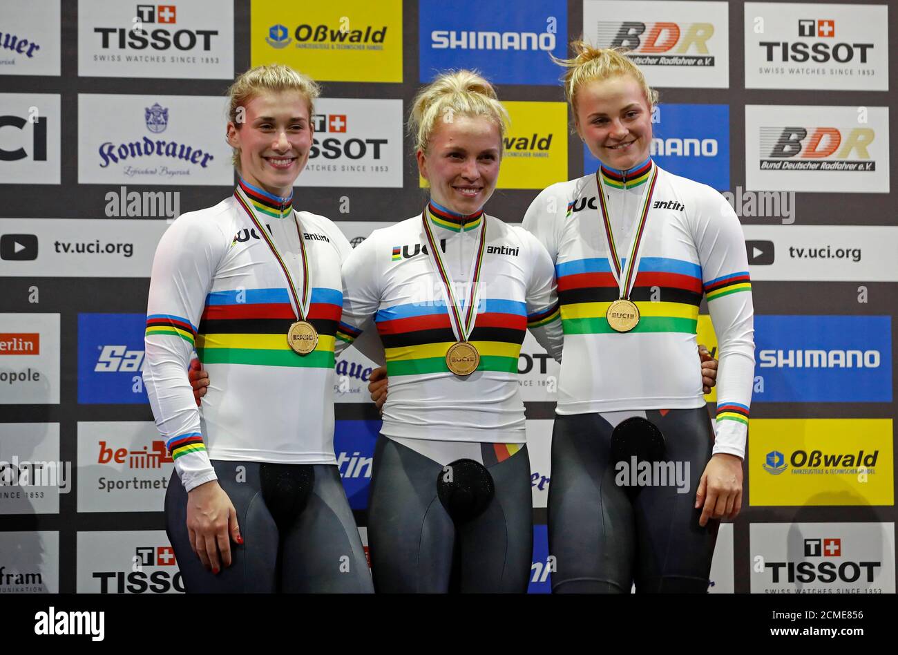 Womens Team Sprint Gold Uci Weltmeisterschaften Stockfotos und bilder