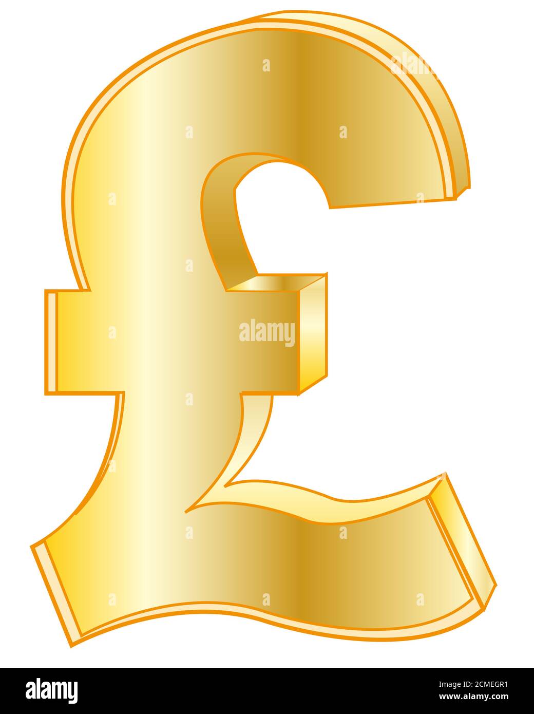 Zeichen Pfund Sterling golden Stockfoto