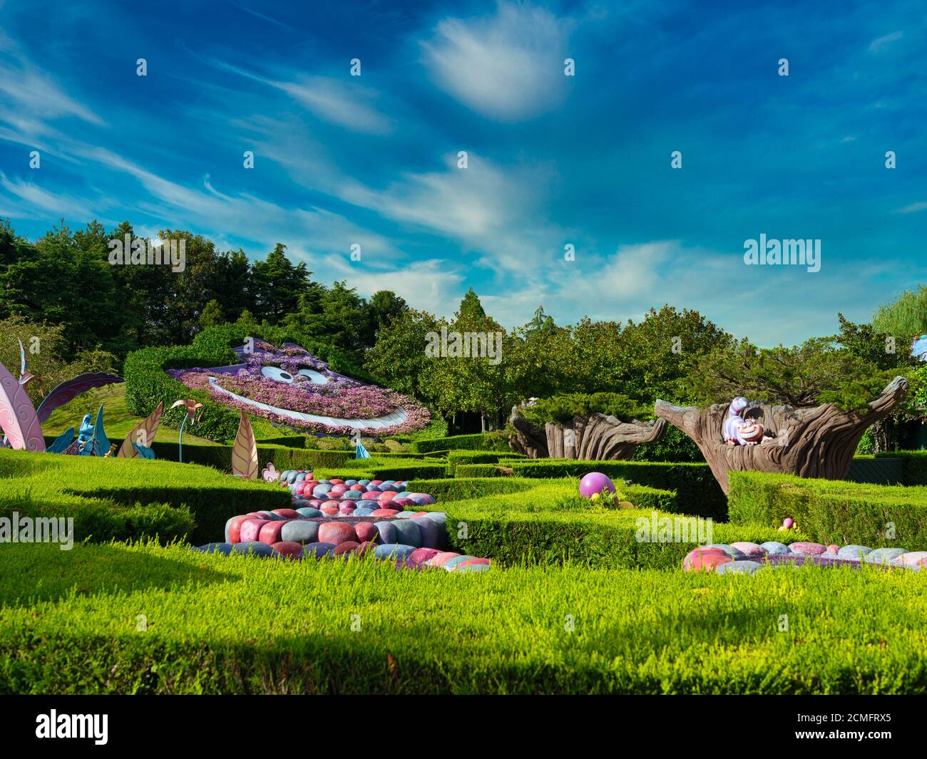 Alice's Curious Labyrinth, Disneyland Paris, Marne-la-Vallée, Paris, Frankreich, Europa Stockfoto