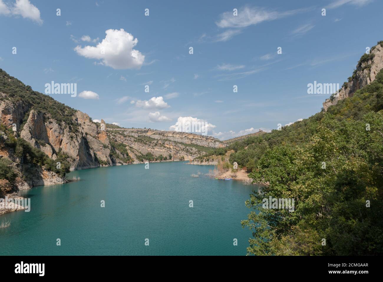 Blick auf die Schlucht Congost de Mont-rebei in Katalonien, Spanien im Sommer 2020. Stockfoto