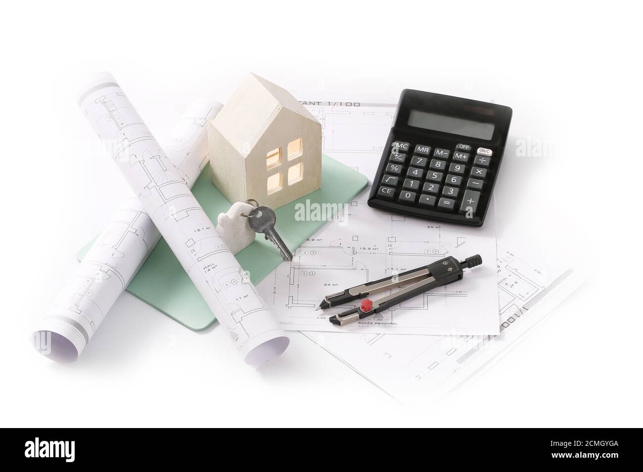 Immobilienprojekt, Green House, Ökologie, Energieleistung Stockfoto