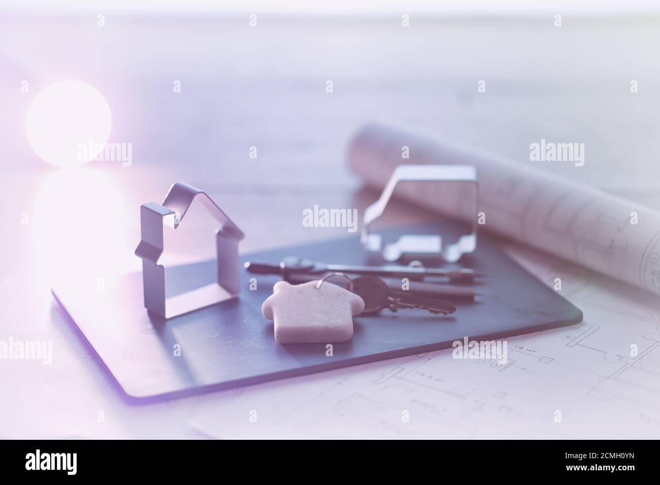 Immobilienprojekt, Green House, Ökologie, Energieleistung Stockfoto