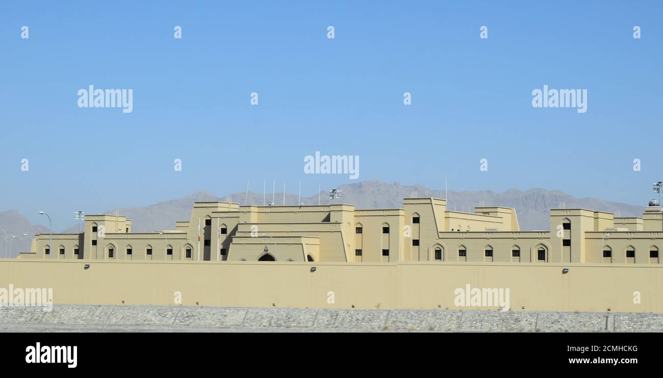 Oman nach Nizwa City Highway Road Reise. Maskat, Oman : 24-09-2020 Stockfoto