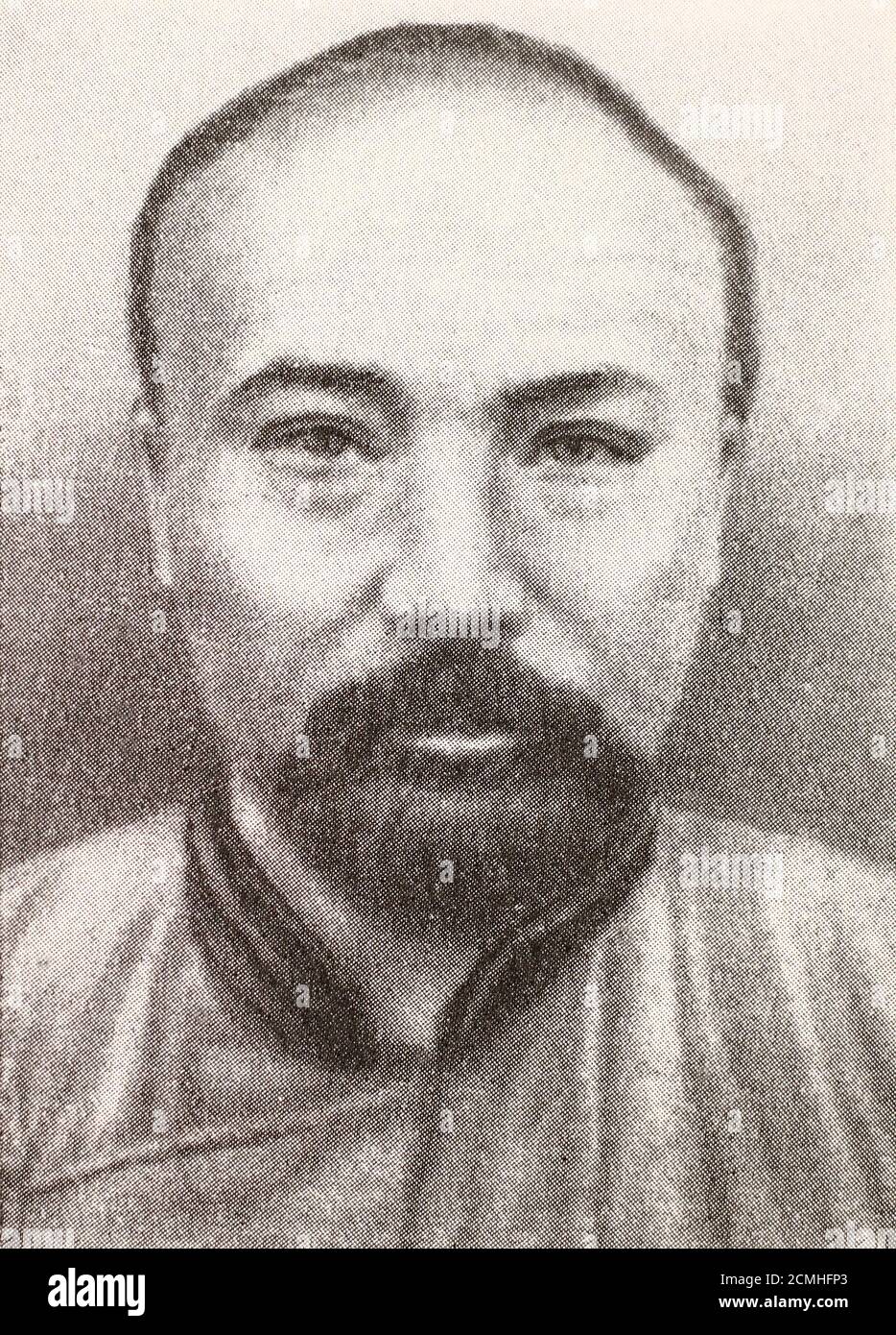 Li Dazhao (29. Oktober 1889 – 28. April 1927) war ein chinesischer radikaler Intellektueller, der eine Schlüsselrolle in der Neuen Kulturbewegung in den frühen Jahren der Republik China spielte, die 1912 gegründet wurde. Er war Mitbegründer der Kommunistischen Partei Chinas (KPCh) mit Chen Duxiu und anderen frühen kommunistischen Aktivisten im Juli 1921. Er war maßgeblich am Aufbau einer einheitsfront zwischen der CPC und Sun Yat-sens nationalistischer Partei Anfang 1924 beteiligt. Während der Nordexpedition wurde Li verhaftet und 1927 vom Kriegsherrn Zhang Zuolin in Peking hingerichtet. Stockfoto