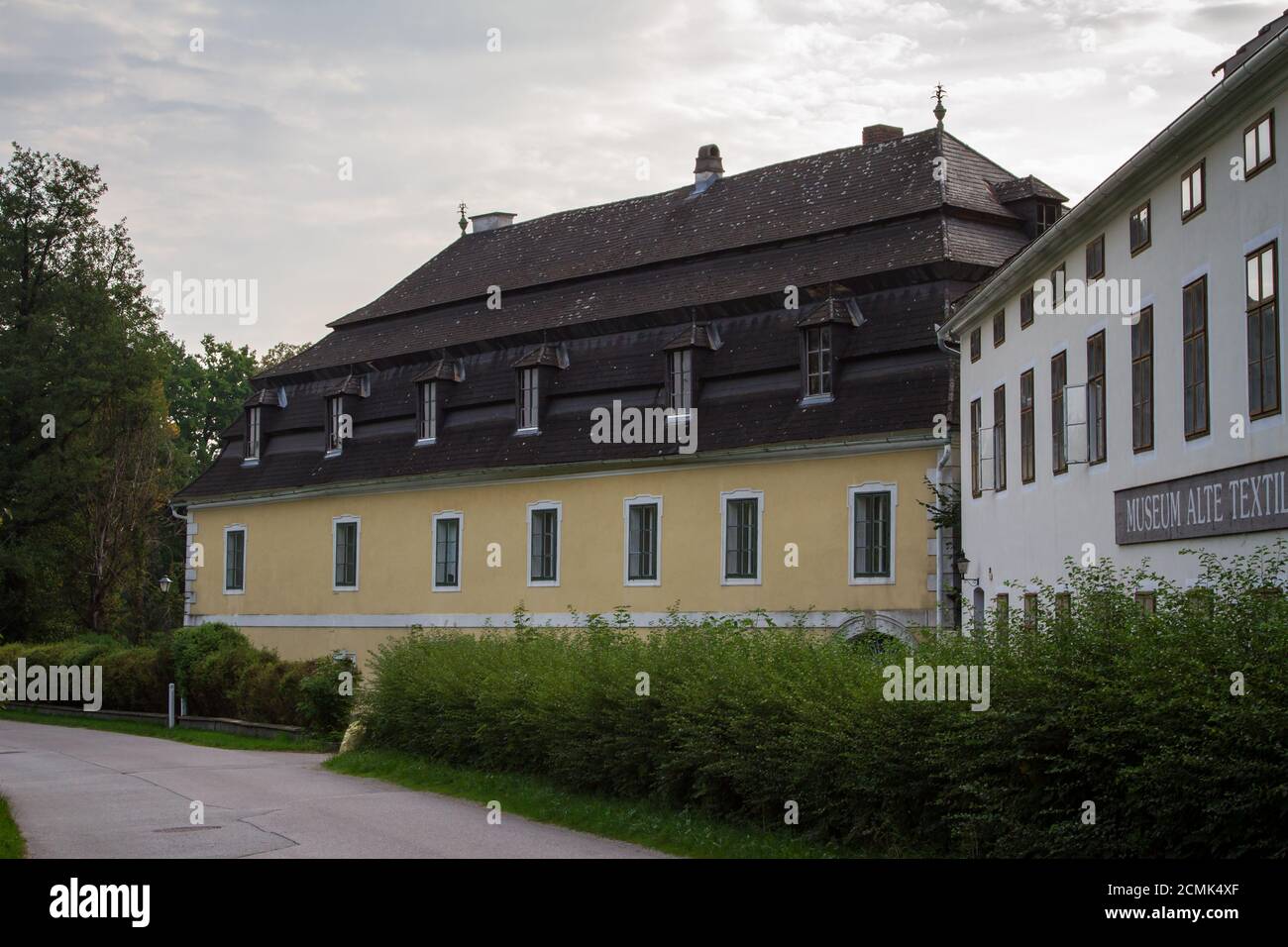 Alte Bekleidungsfabrik - Textilmuseum in Weitra, Waldviertel, Österreich Stockfoto