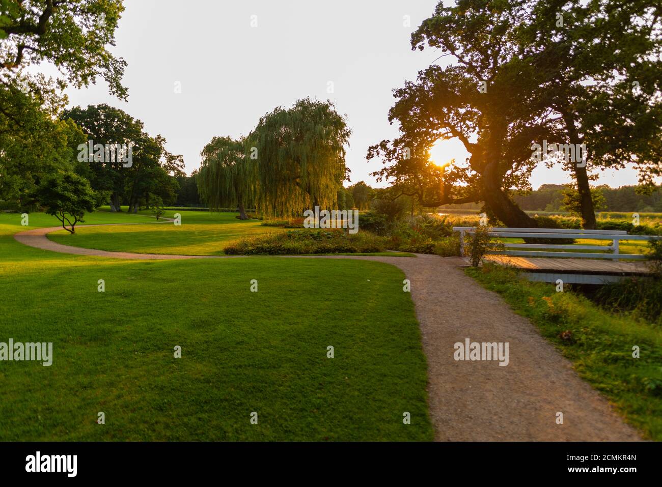 Königlicher Garten von Gråsten Slot oder Gravenstein Palace, Gråsten oder Gravenstein, Flensburger Fjord, Dänemark, Nordeuropa Stockfoto