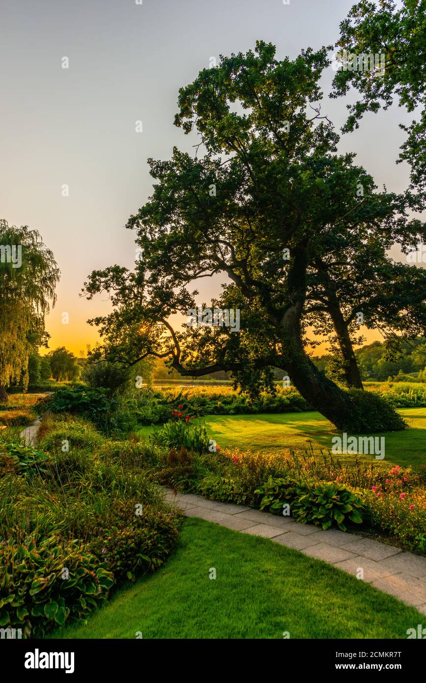 Königlicher Garten von Gråsten Slot oder Gravenstein Palace, Gråsten oder Gravenstein, Flensburger Fjord, Dänemark, Nordeuropa Stockfoto