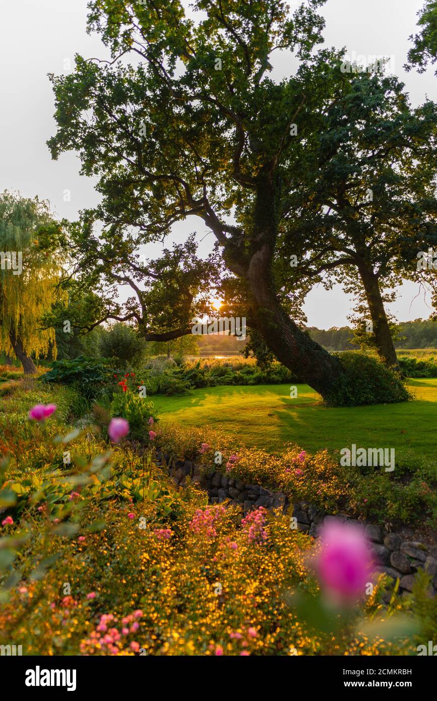 Königlicher Garten von Gråsten Slot oder Gravenstein Palace, Gråsten oder Gravenstein, Flensburger Fjord, Dänemark, Nordeuropa Stockfoto