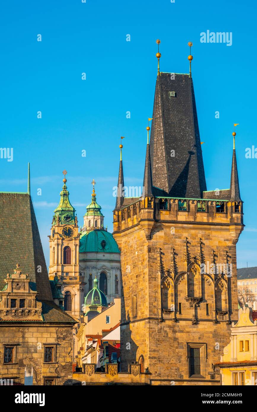 Tschechische Republik, Prag, Karlsbrücke, Karluv die Meisten über River Vlatava Stockfoto