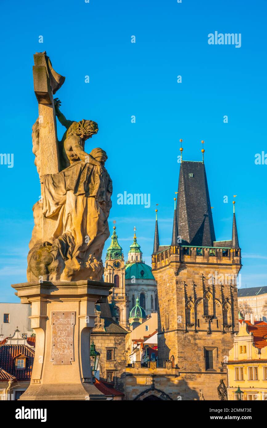 Tschechische Republik, Prag, Karlsbrücke, Karluv die Meisten über River Vlatava Stockfoto
