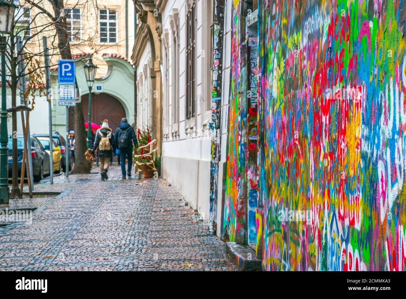 Tschechische Republik, Prag, Mala Strana, Velkopřevorské náměstí (Grand Priory Square) John Lennon Wall Stockfoto