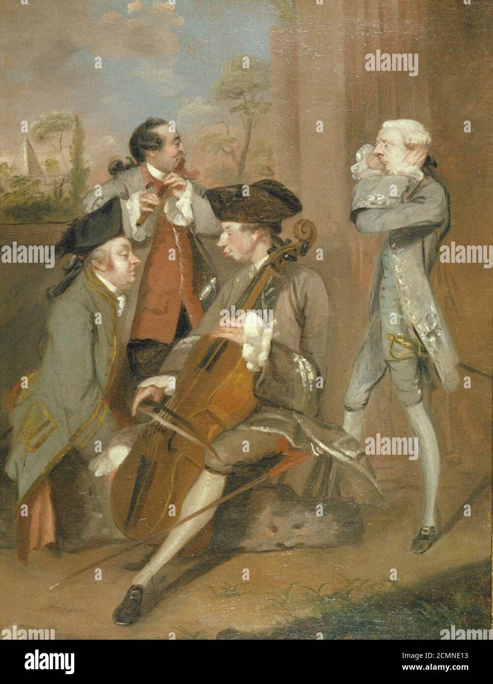 Joshua Reynolds - EINE Karikaturengruppe, Sir Charles Turner, Mr. Cook, Mr. John Woodyeare und Rev. Dr. William Drake Stockfoto