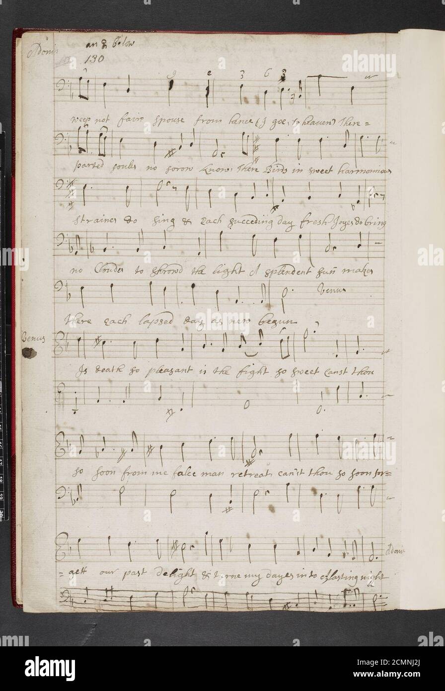 John Lenton - wach, fair Venus – Dialog. (BL Egerton MS 2013 f. 66 V). Stockfoto