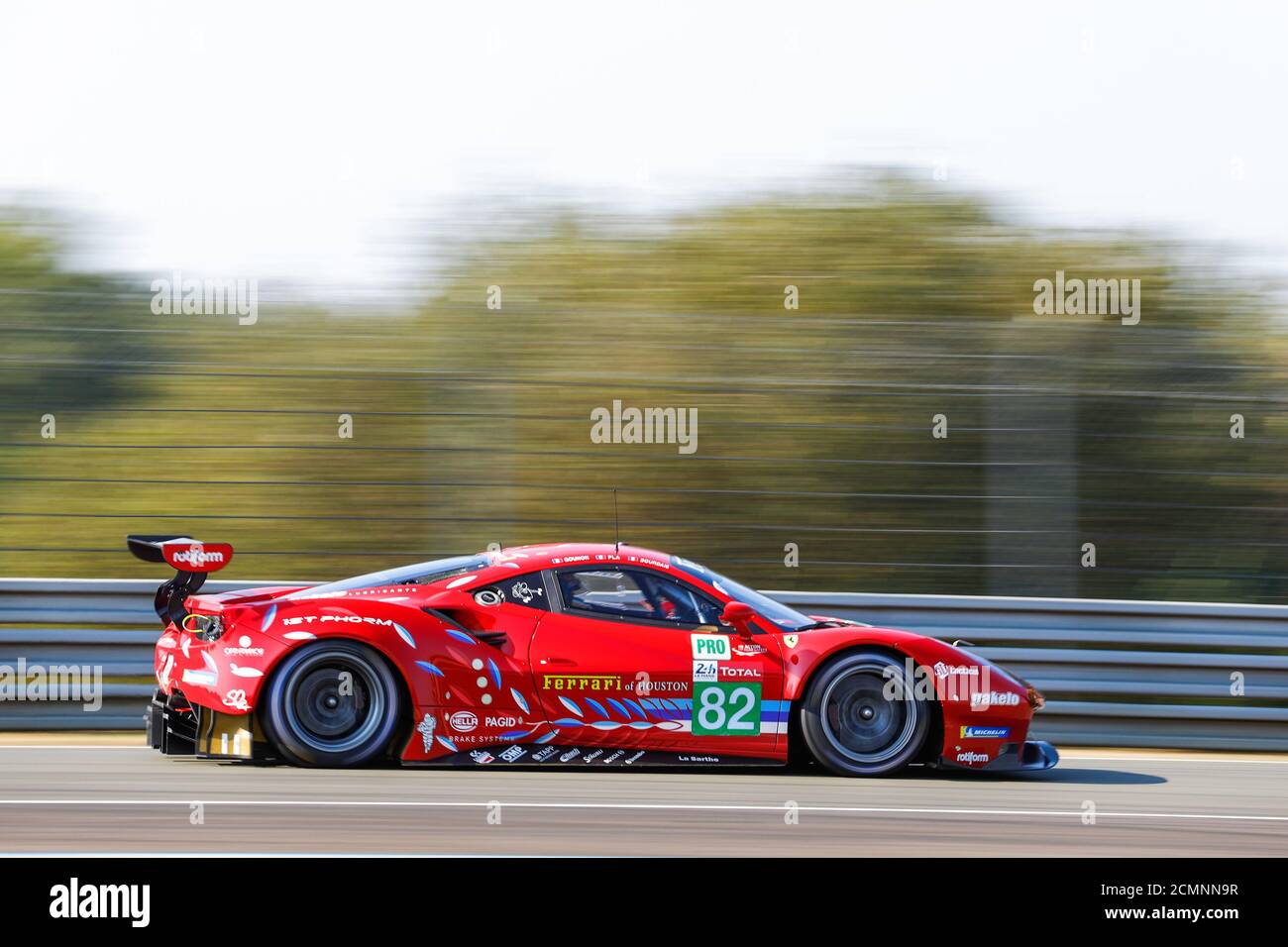 Le Mans, Frankreich. September 2020. 82 Bourdais S.bastien (Fra), Gounon Jules (Fra), Pla Olivier (Fra), Risi Competizione, Ferrari 488 GTE Evo, Action während der freien Trainings der 2020 24 Stunden von Le Mans, 7. Lauf der FIA-Langstrecken-Weltmeisterschaft 2019-20 auf dem Circuit des 24 Heures du Mans, Vom 16. Bis 20. September 2020 in Le Mans, Frankreich - Foto Fr. d. ric Le Floc...h / DPPI Quelle: LM/DPPI/Frederic Le Floc H/Alamy Live News Stockfoto