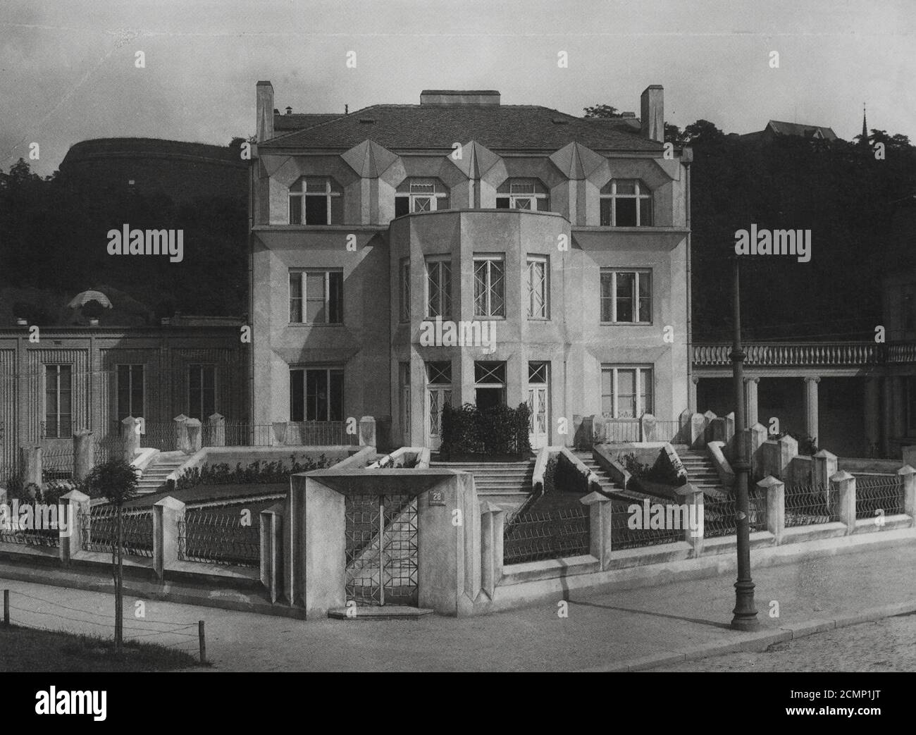 Josef Chochol, 1912-13, kubistische Villa in Libušina Straße 3-49, Vyšehrad, Prag, Tschechische Republik. Stockfoto