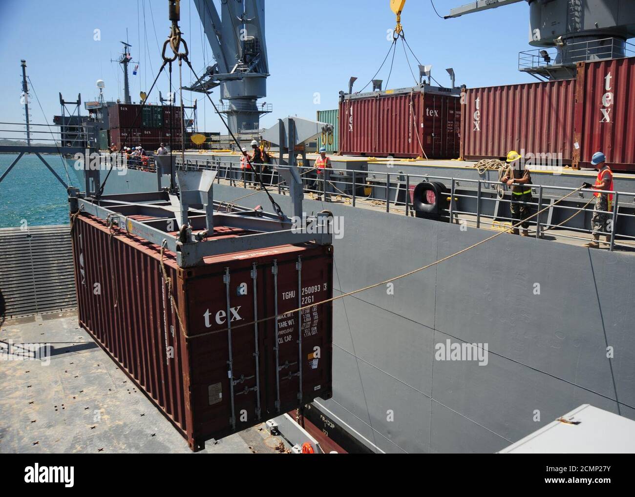 Gemeinsame Logistik über die Küste im Gange Stockfoto