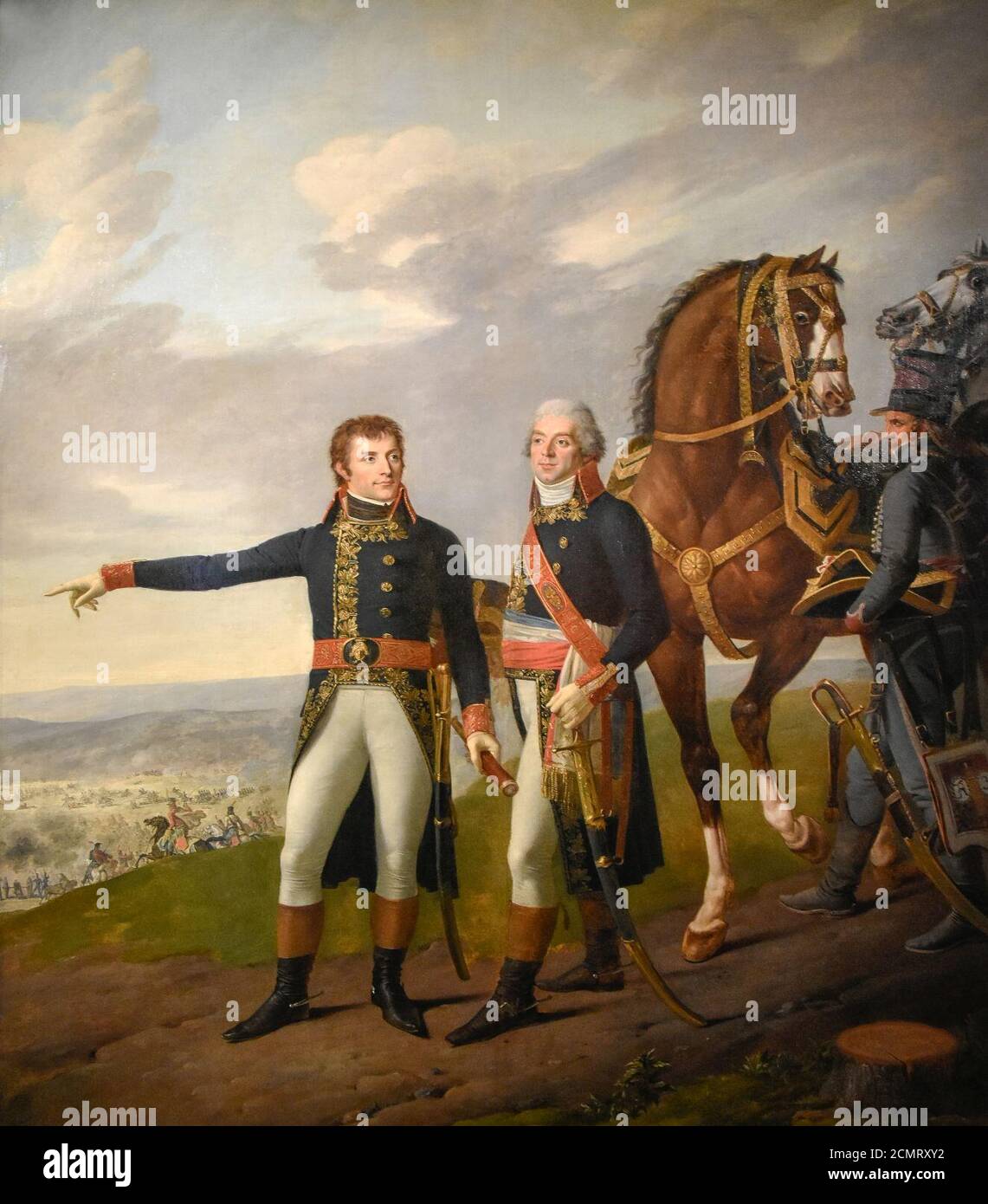 Joseph Boze, Robert Lefèvre, Carle Vernet - Generaal Bonaparte en stafkoch Berthier tijdens de Slag bij Marengo 14 juni 1800 (1800of1801) - Les Invalides Parijs 23-8-2017. Stockfoto