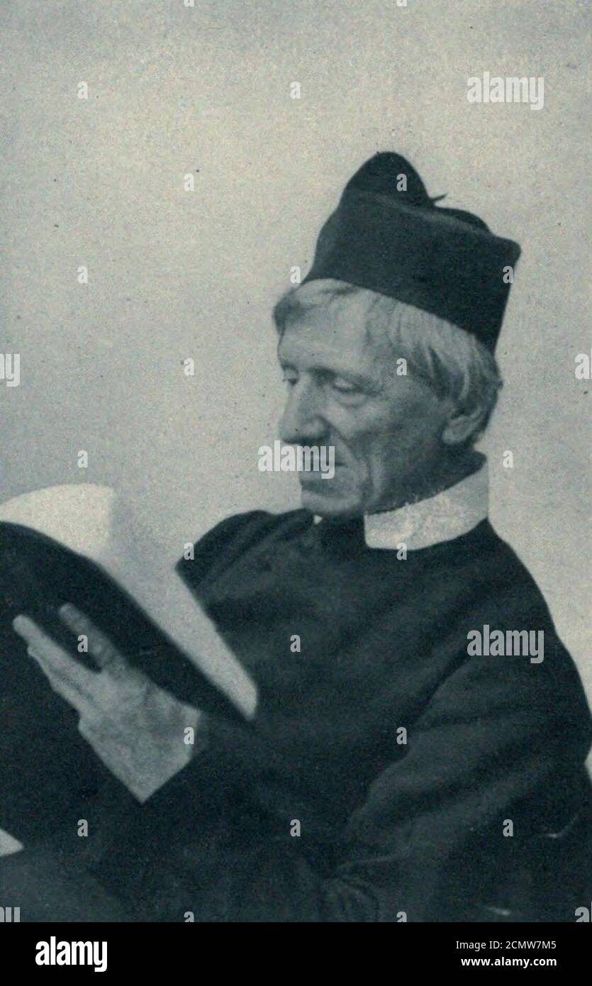 John Henry Newman liest ein Buch. Stockfoto