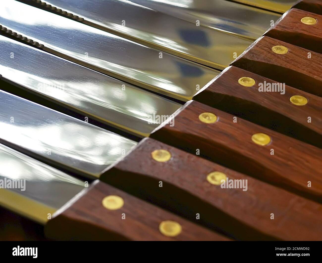 Steakmesser aus Edelstahl Stockfoto