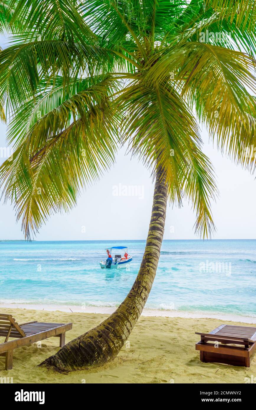Bootsstrand karibisches Meer Dominikanische republik Insel Saona Stockfoto
